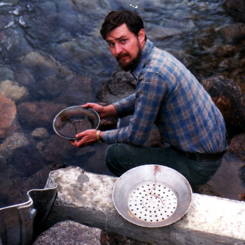 Leon Kania panning for gold
